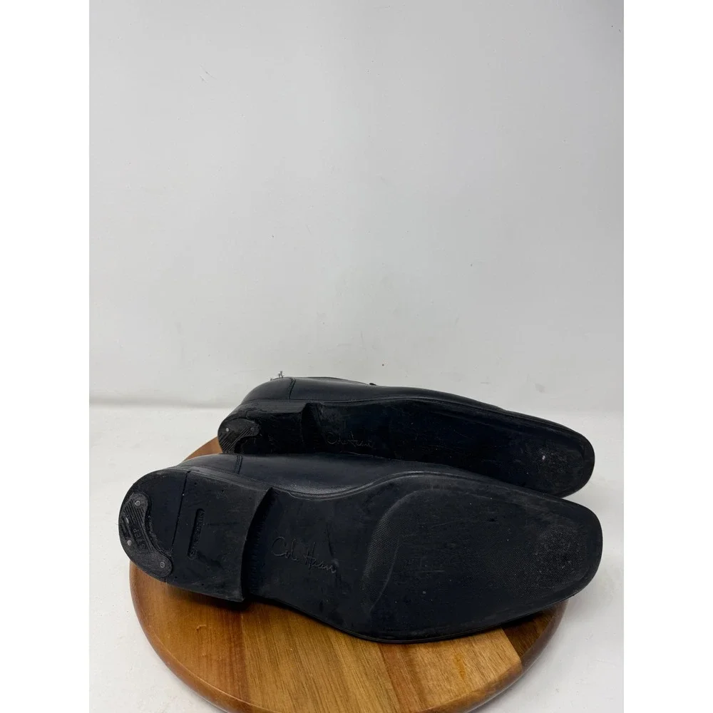 Cole‎ Haan Mens Black Leather Slip On Loafers Square Toe Dress Shoes C09852 9M